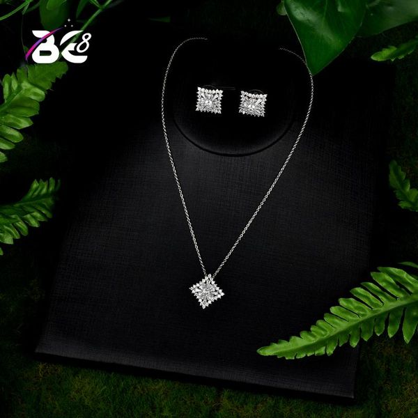 earrings & necklace be 8 clear cubic zircon small square wedding jewelry set gift for women fashion bijoux femme s104, Silver
earrings & necklace be 8 clear cubic zircon small square wedding jewelry set gift for women fashion bijoux femme s104, Silver