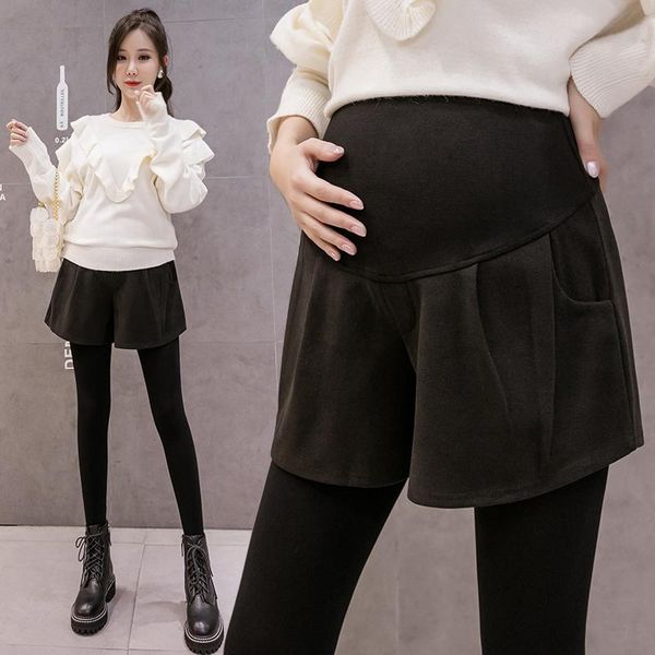 maternity bottoms 8829 autumn winter woolen shorts elastic waist belly loose clothes for pregnant women wide leg casual pregnancy, White
maternity bottoms 8829 autumn winter woolen shorts elastic waist belly loose clothes for pregnant women wide leg casual pregnancy, White