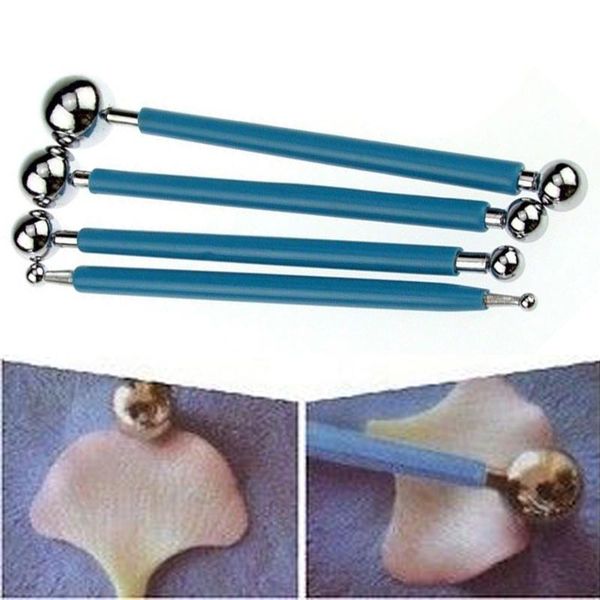cake tools 4pcs x stainless steel fondant flower decorating modelling ball set