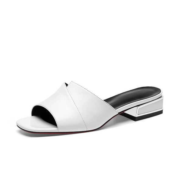 slippers full genuine leather thick heel summer women sandals brand low heels party shoes, Black
slippers full genuine leather thick heel summer women sandals brand low heels party shoes, Black