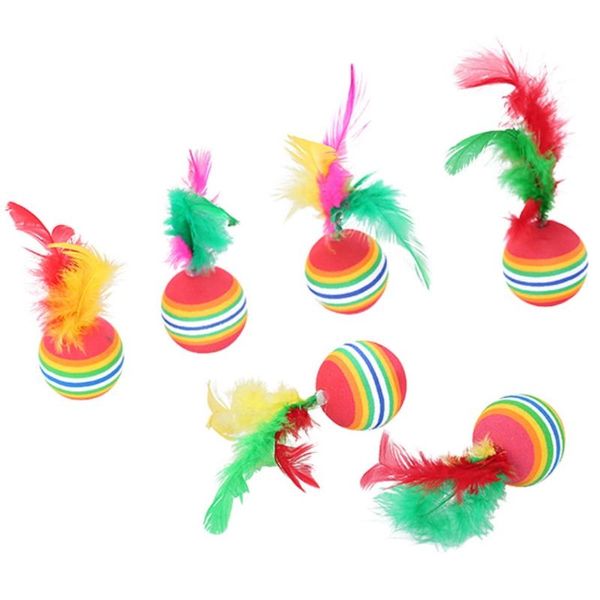 cat toys eva rainbow ball with feather light foam throwing funny interactive playing chew toy
cat toys eva rainbow ball with feather light foam throwing funny interactive playing chew toy