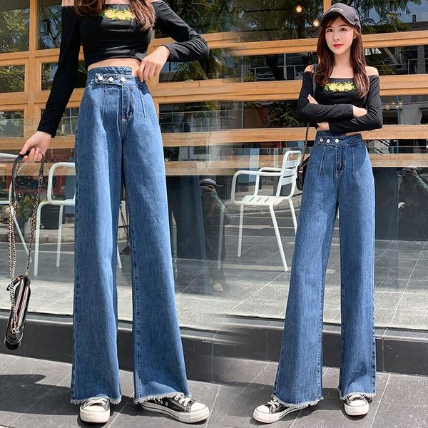 fashion women's jeans 2021 autumn high-waisted hyuna loose wide-leg pants drape, Blue
fashion women's jeans 2021 autumn high-waisted hyuna loose wide-leg pants drape, Blue