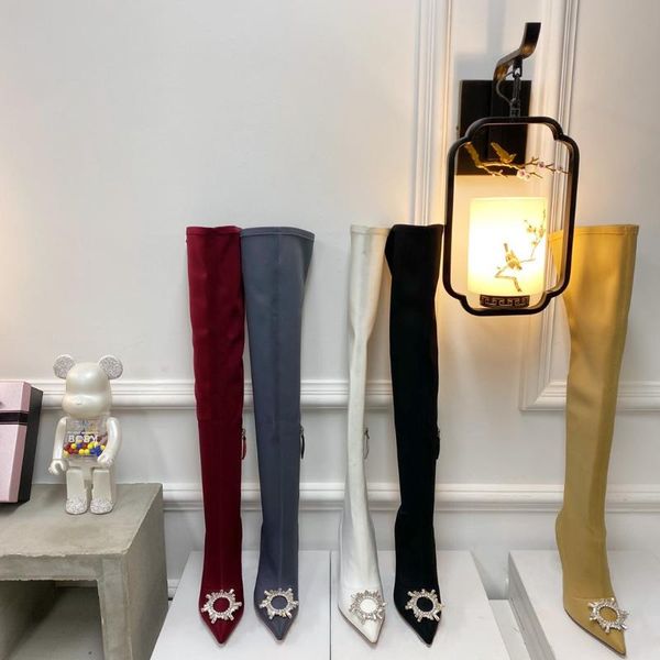 boots over-the-knee stretch long pointed toe crystal decor women shoes butterfly-knot high heels party, Black
boots over-the-knee stretch long pointed toe crystal decor women shoes butterfly-knot high heels party, Black