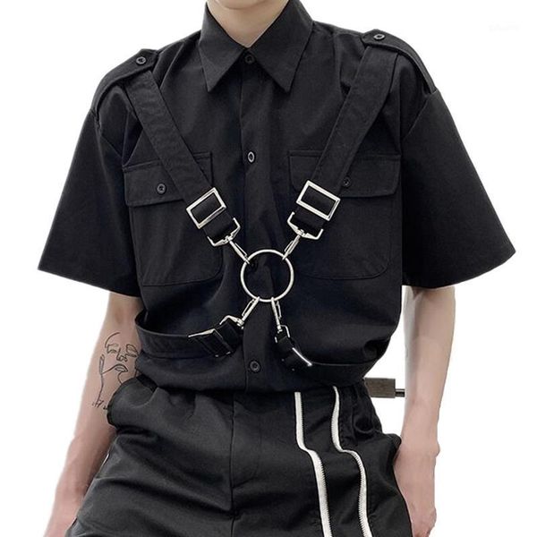 summer 2021 iron ring ribbons design korean trend men women hip hop shirt oversized blouse man punk vintage casual shirts men's, White;black
summer 2021 iron ring ribbons design korean trend men women hip hop shirt oversized blouse man punk vintage casual shirts men's, White;black