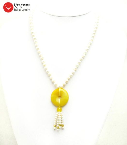 pendant necklaces qingmos natural pearl necklace for women with 6-7mm white round & 30mm donuts shape yellow agates jewelry, Silver
pendant necklaces qingmos natural pearl necklace for women with 6-7mm white round & 30mm donuts shape yellow agates jewelry, Silver