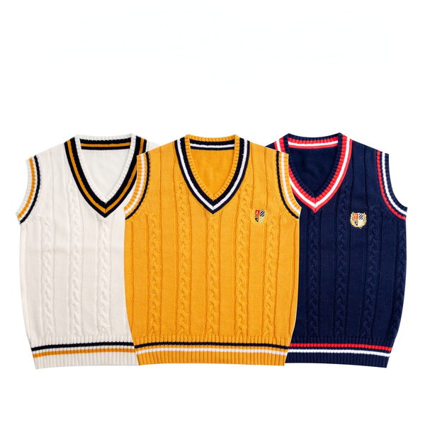 children's clothing 100% cotton college wind winter boys and girls baby vest sweater, Blue
children's clothing 100% cotton college wind winter boys and girls baby vest sweater, Blue
