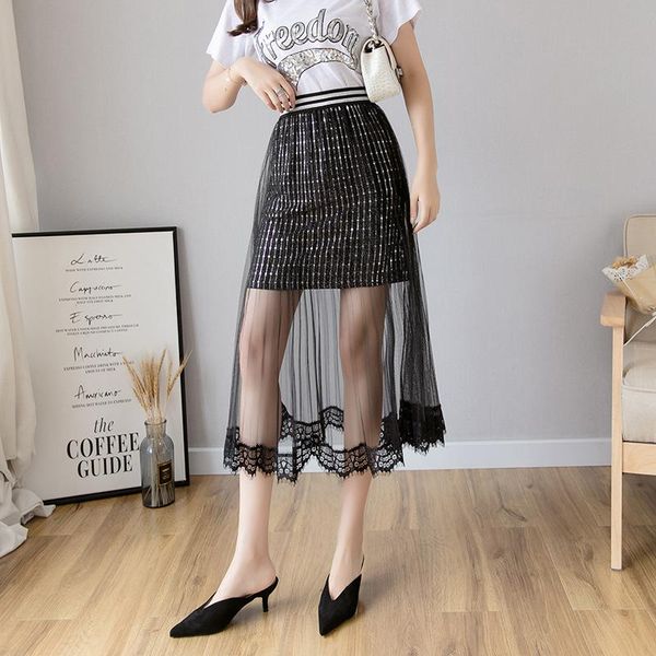 skirts mesh stitching a-line women's skirt 2021 version summer high waist wild women, Black
skirts mesh stitching a-line women's skirt 2021 version summer high waist wild women, Black