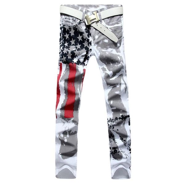 men's jeans flag printed fashion stretch skinny denim pants streetwear hip hop oversized straight slim jogger, Blue
men's jeans flag printed fashion stretch skinny denim pants streetwear hip hop oversized straight slim jogger, Blue