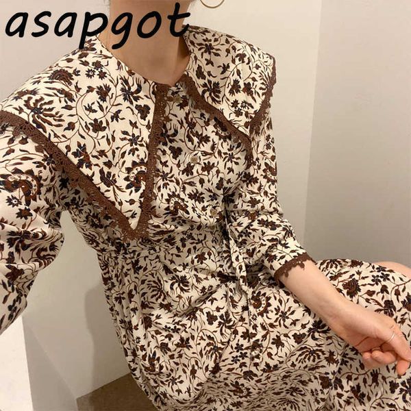 korea chic autumn vintage large lapel long lace-up waist floral dress woman long sleeve casual fashion clothes vestido feminino 210610, Black;gray
korea chic autumn vintage large lapel long lace-up waist floral dress woman long sleeve casual fashion clothes vestido feminino 210610, Black;gray