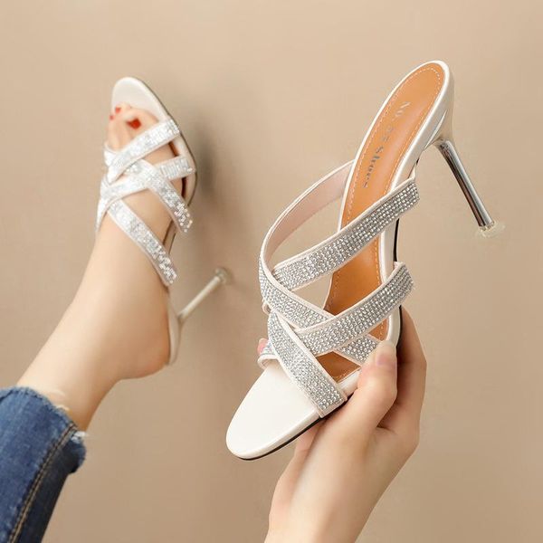 dress shoes women sandals pu sequined cloth slip on 9cm thin heels high round toe rhinestones bling shallow size 35-42, Black
dress shoes women sandals pu sequined cloth slip on 9cm thin heels high round toe rhinestones bling shallow size 35-42, Black