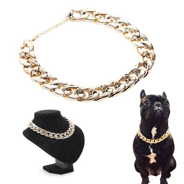 dog apparel fashion pet necklace collars thick gold chain plated plastic identified safety collar puppy dogs accessories supplues
dog apparel fashion pet necklace collars thick gold chain plated plastic identified safety collar puppy dogs accessories supplues