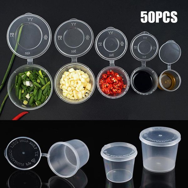 50pcs disposable plastic takeaway sauce cup containers box with hinged lids pigment paint palette reusable 25/30/40ml storage bottles & jars
50pcs disposable plastic takeaway sauce cup containers box with hinged lids pigment paint palette reusable 25/30/40ml storage bottles & jars