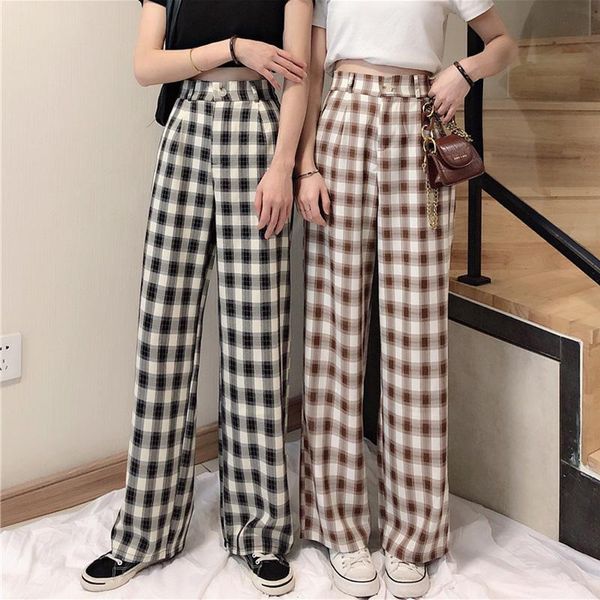 spring summer plaid wide-leg pants for women female check printed loose casual long trousers women's & capris, Black;white
spring summer plaid wide-leg pants for women female check printed loose casual long trousers women's & capris, Black;white