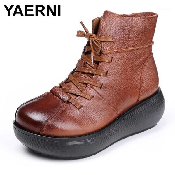 boots yaerni women snow winter plush warm ankle for vintage genuine leather round toe wedges platform female1, Black
boots yaerni women snow winter plush warm ankle for vintage genuine leather round toe wedges platform female1, Black