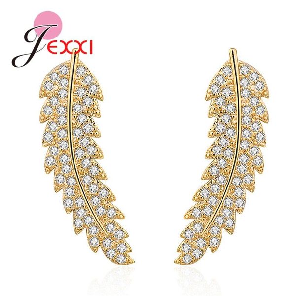 sterling silver stud earrings for women delicate feather & leaf shaped party daily gift fashion jewelry, Golden;silver
sterling silver stud earrings for women delicate feather & leaf shaped party daily gift fashion jewelry, Golden;silver