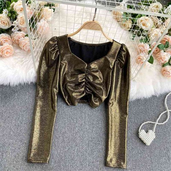 autumn winter all-match pleated slim-fit short women's temperament v-neck puff sleeve pullover bottoming shirt uk574 210507, White
autumn winter all-match pleated slim-fit short women's temperament v-neck puff sleeve pullover bottoming shirt uk574 210507, White