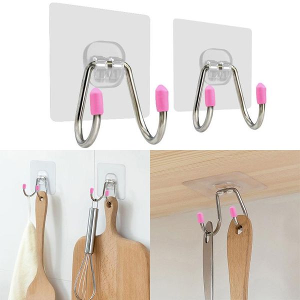2pcs strong stainless steel sticky adhesive double hook wall sticker kitchen load-bearing without trace punch-hooks & rails
2pcs strong stainless steel sticky adhesive double hook wall sticker kitchen load-bearing without trace punch-hooks & rails