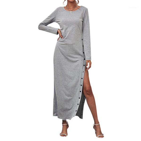 casual dresses autumn women cotton ankle-length dress o-neck long sleeve button split solid slim lady office vintage wear 2021, Black;gray
casual dresses autumn women cotton ankle-length dress o-neck long sleeve button split solid slim lady office vintage wear 2021, Black;gray