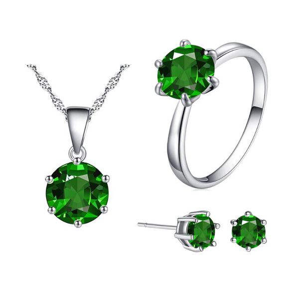 earrings & necklace 2021 minimalist six setting round cubic zirconia pendant stud earring ring jewelry set for women gift, Silver
earrings & necklace 2021 minimalist six setting round cubic zirconia pendant stud earring ring jewelry set for women gift, Silver
