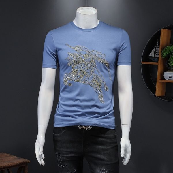 fashion t shirts 2021 summer men's short sleeve double mercerized cotton high temperature drilling half, White;black
fashion t shirts 2021 summer men's short sleeve double mercerized cotton high temperature drilling half, White;black