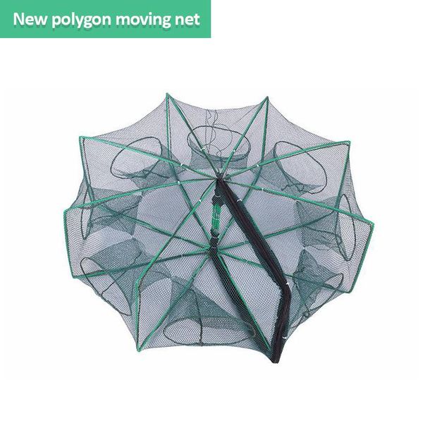 strengthened 6/8 holes automatic fishing net shrimp cage nylon foldable crab fish trap cast folding network accessories 
strengthened 6/8 holes automatic fishing net shrimp cage nylon foldable crab fish trap cast folding network accessories