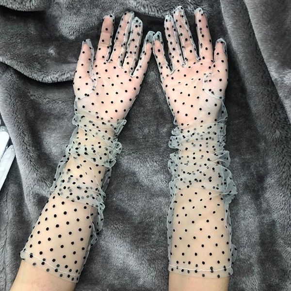 five fingers gloves 1 pair women long tulle stretchy lace mesh gauze ultra thin full finger mittens elegant summer sunscreen, Blue;gray
five fingers gloves 1 pair women long tulle stretchy lace mesh gauze ultra thin full finger mittens elegant summer sunscreen, Blue;gray