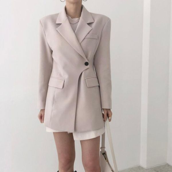 women's suits & blazers spring autumn elegant single button irregular blazer jacket for women high street chic korean style lady long s, White;black
women's suits & blazers spring autumn elegant single button irregular blazer jacket for women high street chic korean style lady long s, White;black