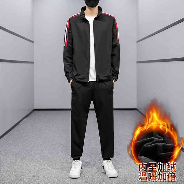 suit 2021 autumn winter new trousers coat plush thickened warm two-piece men's sports leisure suit, Gray
suit 2021 autumn winter new trousers coat plush thickened warm two-piece men's sports leisure suit, Gray