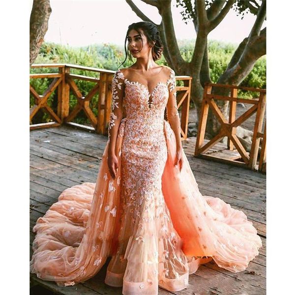 casual dresses mermaid prom gowns 2021 fashion illusion long sleeves evening detachable train appliqued party vestido longo, Black;gray
casual dresses mermaid prom gowns 2021 fashion illusion long sleeves evening detachable train appliqued party vestido longo, Black;gray