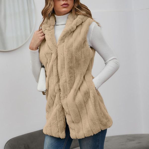 women's vests faux fur vest coat winter sleeveless fashion luxurious warm hooded thick jacket outwear chaleco mujer, Black;white
women's vests faux fur vest coat winter sleeveless fashion luxurious warm hooded thick jacket outwear chaleco mujer, Black;white