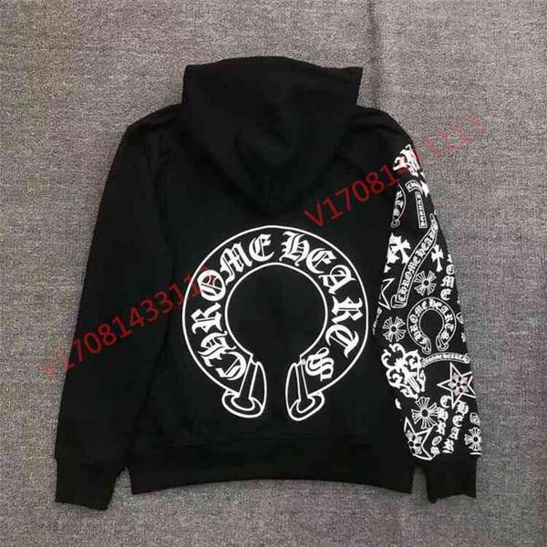 croxin one chromehearts arm horseshoe sanskrit print men's and women's hooded sweater coats, White;black
croxin one chromehearts arm horseshoe sanskrit print men's and women's hooded sweater coats, White;black