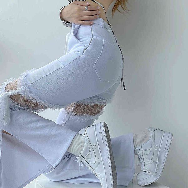 white hollow out wide leg jeans women summer high waist jeans flared lace harajuku pants patchwork vintage streetwear 211129, Blue
white hollow out wide leg jeans women summer high waist jeans flared lace harajuku pants patchwork vintage streetwear 211129, Blue
