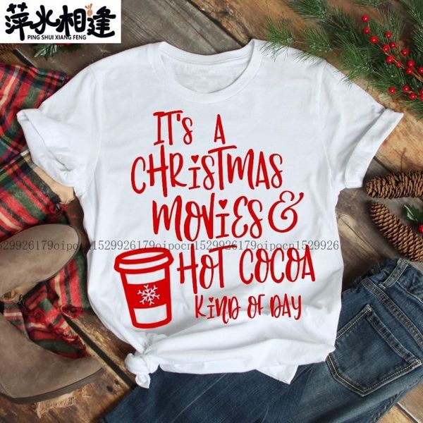 women's t-shirt it's a christmas movies and cocoa kind of day tee shirt women fashion slogan graphic funny girl party gift top, White
women's t-shirt it's a christmas movies and cocoa kind of day tee shirt women fashion slogan graphic funny girl party gift top, White