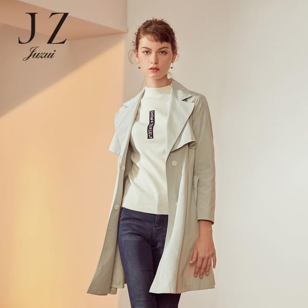 women's trench coats spring women pure color long section lapel windbreaker coat female juzui, Tan;black
women's trench coats spring women pure color long section lapel windbreaker coat female juzui, Tan;black
