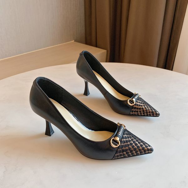 luxury dress shoes 2021 summer layer cowhide high heels korean version pointed shallow mouth breathable single women's sho, Black
luxury dress shoes 2021 summer layer cowhide high heels korean version pointed shallow mouth breathable single women's sho, Black