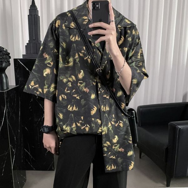 men's casual shirts summer short-sleeved fashion printed men streetwear korean loose flower mens hawaiian kprr, White;black
men's casual shirts summer short-sleeved fashion printed men streetwear korean loose flower mens hawaiian kprr, White;black