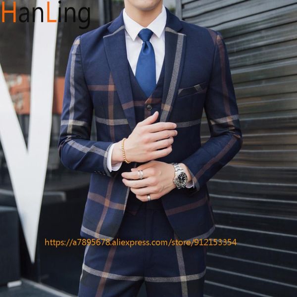 men's suits & blazers suit three-piece with one button business wedding tuxedo striped jacket + pants vest+ blazer, White;black
men's suits & blazers suit three-piece with one button business wedding tuxedo striped jacket + pants vest+ blazer, White;black