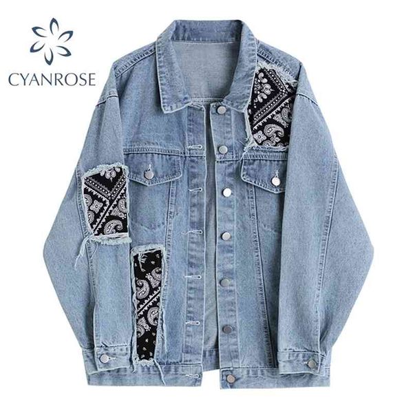 streetwear patchwork denim jacket & coat women single breasted cardigan lapel outerwear harajuku trendy y2k casual outer to 210430, Black;brown
streetwear patchwork denim jacket & coat women single breasted cardigan lapel outerwear harajuku trendy y2k casual outer to 210430, Black;brown