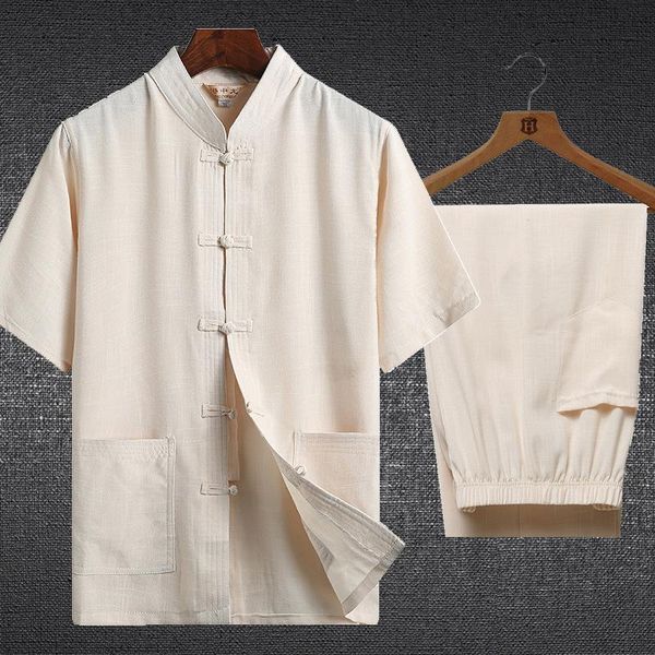 traditional chinese clothing set man oriental 2 pieces tai chi uniforms short sleeve linen casual costumes men's tracksuits, Gray
traditional chinese clothing set man oriental 2 pieces tai chi uniforms short sleeve linen casual costumes men's tracksuits, Gray