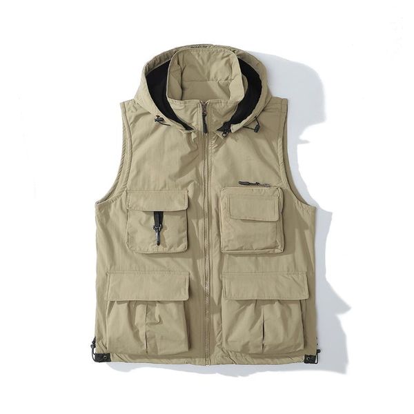american high street fashion plush jacket vest functional hip hop loose stand collar thickened coat men's jackets, Black;brown
american high street fashion plush jacket vest functional hip hop loose stand collar thickened coat men's jackets, Black;brown