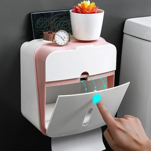 toilet paper holders creative wall-mounted holder punch waterproof wc roll double layer storage boxes home bathroom accessory
toilet paper holders creative wall-mounted holder punch waterproof wc roll double layer storage boxes home bathroom accessory