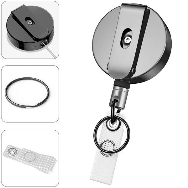 hooks & rails improved retractable 1pc carabiner key ring high-performance lanyard extendible with thickened steel wire for keys card holder
hooks & rails improved retractable 1pc carabiner key ring high-performance lanyard extendible with thickened steel wire for keys card holder