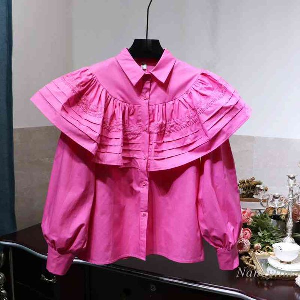 blouses lace patch cotton shirt women's cloth large ruffled loose lantern sleeve blouse blusas mujer spring autumn, White
blouses lace patch cotton shirt women's cloth large ruffled loose lantern sleeve blouse blusas mujer spring autumn, White
