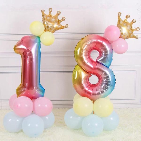 party decoration 17pcs/set 32 inch rainbow number foil balloons crown digital helium ballon wedding birthday supplies
party decoration 17pcs/set 32 inch rainbow number foil balloons crown digital helium ballon wedding birthday supplies