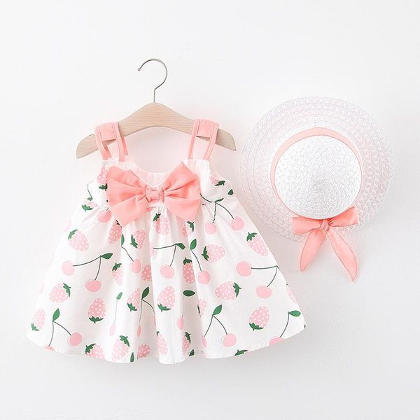 girl's dresses summer baby girl for cotton sling cute strawberry print bow hat 2pcs beach dress children party clothing vestidos, Red;yellow
girl's dresses summer baby girl for cotton sling cute strawberry print bow hat 2pcs beach dress children party clothing vestidos, Red;yellow