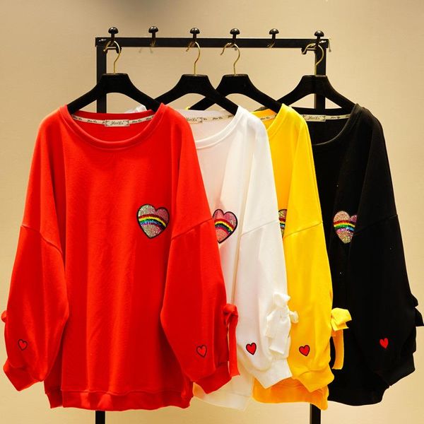 women's hoodies & sweatshirts spring autumn oversize women korean loose pullover lantern sleeve sweatshirt o neck love embroidery bat c, Black
women's hoodies & sweatshirts spring autumn oversize women korean loose pullover lantern sleeve sweatshirt o neck love embroidery bat c, Black