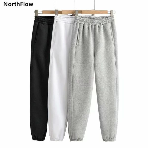 northflow pants women jogging sports plush solid elastic waist harajuku pantalon femme trousers women's & capris, Black;white
northflow pants women jogging sports plush solid elastic waist harajuku pantalon femme trousers women's & capris, Black;white