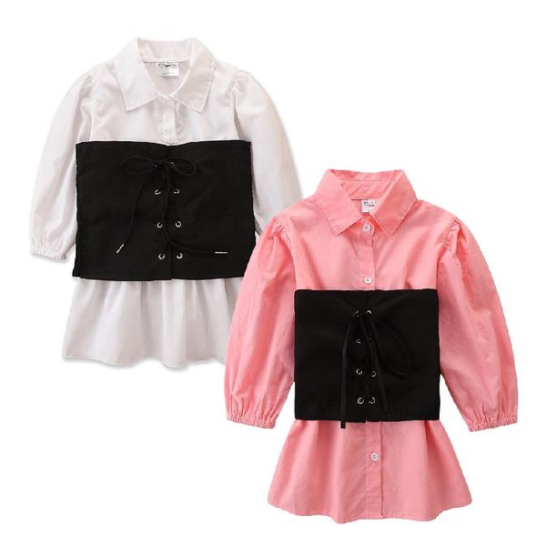 girl's dresses 1-6y fashion spring toddler girl 2pcs fall outfits, long sleeve button down lapel dress + tie up vest clothes set, Red;yellow
girl's dresses 1-6y fashion spring toddler girl 2pcs fall outfits, long sleeve button down lapel dress + tie up vest clothes set, Red;yellow