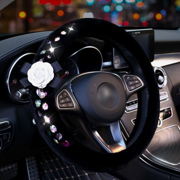 steering wheel covers camellia flower rhinestones plush bling crystal car covered women interior accessories
steering wheel covers camellia flower rhinestones plush bling crystal car covered women interior accessories
