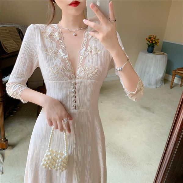 summer vintage women's party dress embroidery lace crochet long tunic evening maxi for women casual dresses, Black;gray
summer vintage women's party dress embroidery lace crochet long tunic evening maxi for women casual dresses, Black;gray